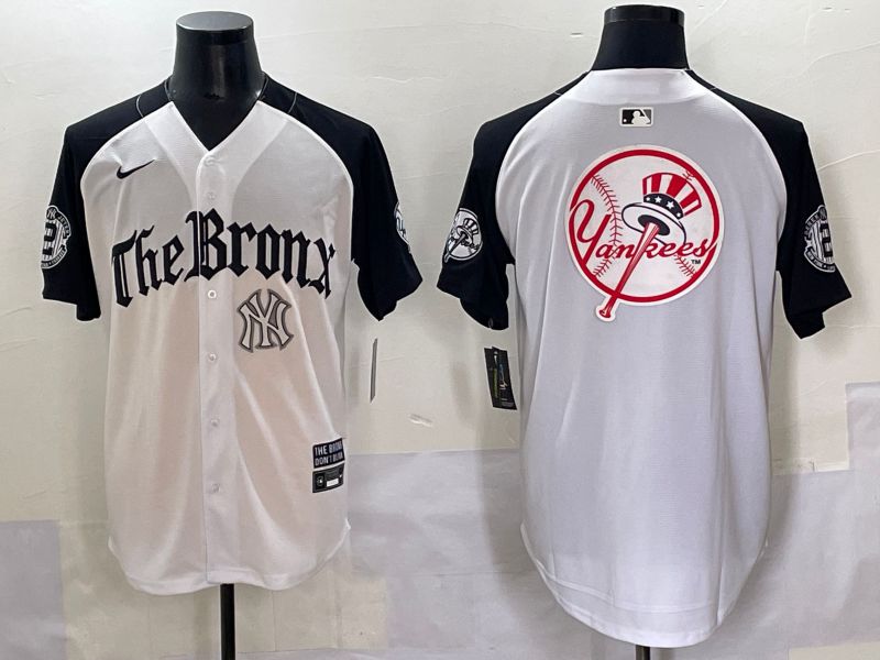 Men 2025 New York Yankees Blank White black Five generations Joint Name Nike MLB Jersey style 6235